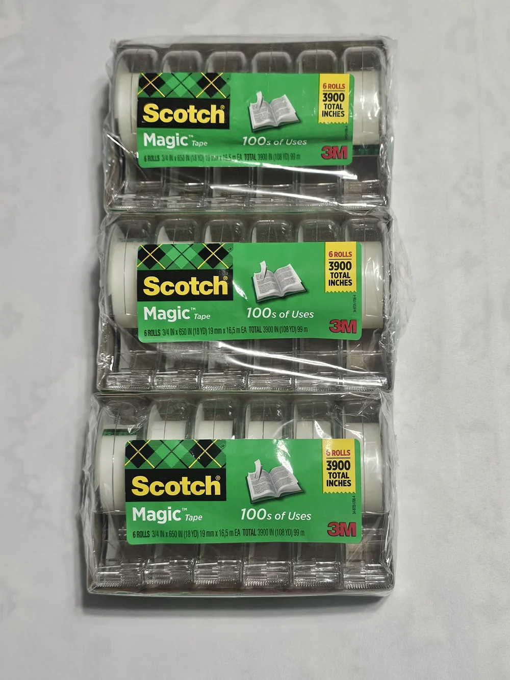 Scotch Magic Tape‎ Value Pack - Clear Tape with Green Label (18 Rolls)